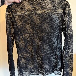 Floral Black Lace Top